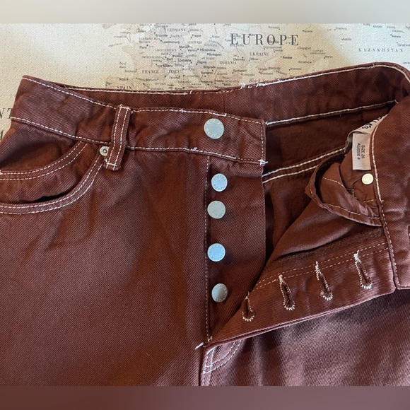 Free People -Rollas Classic Straight High Rise Regular Fit Size 26 Rust - Picture 7 of 12